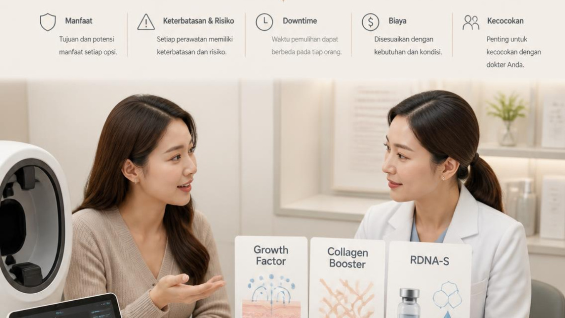 RDNA-S Growth Factor vs Collagen Booster: Memahami Fokus Treatment untuk Kebutuhan Kulit